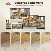 HOMCOM Masă de dining dreptunghiulară pentru 4 persoane, 110x70 cm, stejar/negru(m-7)