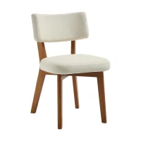 Stylish Mid-Century Dining Chairs with Ergonomic Backrest, Comfortable Upholstered Side Chairs for Dining Room, 47L x 54.5W x 77H cm, Beige(m-13)