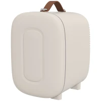 HOMCOM Frigorífico Pequeno de Cosméticos 4L 9V/240V para Arrefecer e Aquecer Mini Frigorífico para Beleza 20,3x26,3x28 cm Creme(m-11)