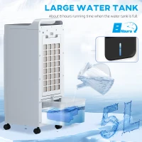 HOMCOM Three-Cool Air Conditioner, with Ice Pack and Remote - White(m-9)
