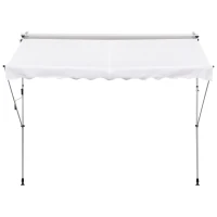 Outsunny Tenda da Sole a Bracci 3x1.5m con Manovella e Struttura Telescopica, Bianco(m-11)