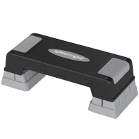 SPORTNOW Stepper Fitness Aérobic 3 Niveaux, Hauteur Réglable 12/17,5/22,5 cm, Surface Antidérapante, Charge 250 kg, Gris(m-17)