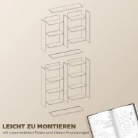 HOMCOM Aufbewahrungsregal für 640 CDs, Blu-ray Regal mit 18 Fächern und 14 verstellbaren Einlegeböden, Schwarz(m-7)