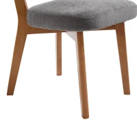 Stylish Mid-Century Dining Chairs with Ergonomic Backrest, Comfortable Upholstered Side Chairs for Dining Room, 47L x 54.5W x 77H cm, Beige(m-12)