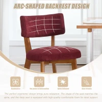 Stylish Mid-Century Dining Chairs with Ergonomic Backrest, Comfortable Upholstered Side Chairs for Dining Room, 47L x 54.5W x 77H cm, Wine Red(m-6)