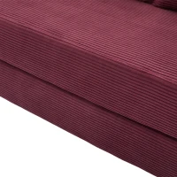 Cozy Compressible Folding Sofa with Detachable Metal Frame, Soft Modular Sectional Couch for Small Apartment, 110L x 33W x 33H cm, Wine Red(m-12)