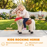 AIYAPLAY Ride on Horse Pedal Ride On Walking Horse Toy Rotatable Head Neighing Sound, Light Brown(m-4)