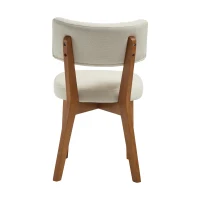Stylish Mid-Century Dining Chairs with Ergonomic Backrest, Comfortable Upholstered Side Chairs for Dining Room, 47L x 54.5W x 77H cm, Beige(m-15)