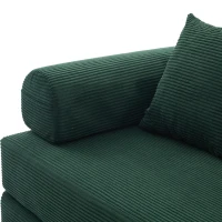 Cozy Compressible Folding Sofa with Detachable Metal Frame, Soft Modular Sectional Couch for Small Apartment, 110L x 33W x 33H cm, Emerald(m-10)