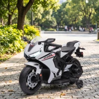 HOMCOM Motocicletă Electrică pentru Copii cu Licență HONDA, Baterie 6V Reîncărcabilă, Viteză 3km/h, Alb(m-9)