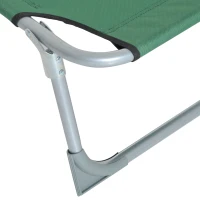 Outsunny Espreguiçadeira Dobrável e Reclinável em 4 Posições com Estrutura Metálica e Tecido Oxford para Exterior 187x58x28 cm Verde(m-9)