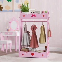 AIYAPLAY Kids Clothes Rail with Two Shelves, for 3-8 Years, Pink(m-9)