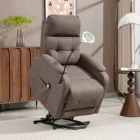 HOMCOM Electric Rise/Recline Armchair, with Reading Light - Brown(m-10)