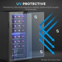 HOMCOM 32-Bottle Narrow Wine Fridge, with Lights - Black(m-8)