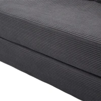 Cozy Compressible Folding Sofa with Detachable Metal Frame, Soft Modular Sectional Couch for Small Apartment, 110L x 33W x 33H cm, Dark Gray(m-12)