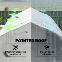 Outsunny 4 x 3(m) Walk-in Polytunnel Greenhouse, Zipped Roll Up Sidewalls, Mesh Door, 8 Mesh Windows, Tunnel Warm House Tent with PE Cover, Complimentary Plant Labels and Gloves, White(m-9)