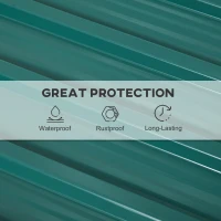 Outsunny Set of 12 Corrugated Steel Roof Sheet Panels - Green(m-6)