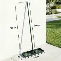 Outsunny Lawn Levelling Rake, 76 x 26 cm Lawn Leveller Lute with 169 cm Handle for Grass Soil Sand Yard Golf Course(m-3)