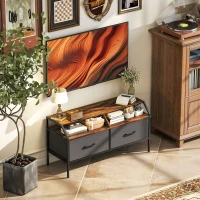 HOMCOM Industrial-Style TV Stand Cabinet - Brown(m-7)
