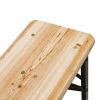 Outsunny Portable Folding Camping Picnic Table and Bench Set Garden BBQ Chairs Stools Trestle Wooden Wood (120cm(L) x 25cm(W) x 46cm(H))(m-8)