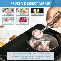 HOMCOM Ice Cream Maker Machine, 1.5L Stainless Steel Gelato, Sorbet, Milkshake, Frozen Yoghurt Maker with Detachable Mixing Paddle, Make Ice Cream in 40 Minutes(m-4)