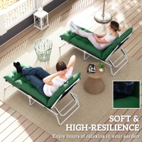Outsunny Set of Two 190 x 56cm Sun Lounger Cushions - Green(m-5)
