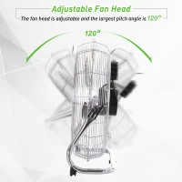 HOMCOM 18" Chrome Metal Floor Fan with Tilting, High Velocity, 3 Speed, Portable Gym Fan for Home Office, Silver(m-6)