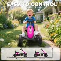 AIYAPLAY Pedal Go Kart for Kids 2-5 Years, with Silent EVA Wheels, Metal Frame, Pink(m-6)