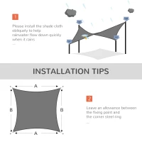 Outsunny 5 x 4m Sun Shade Sail HDPE Rectangle Canopy Outdoor Sunscreen Awning with Mounting Ropes for Garden, Patio, Party, UV Protection, Charcoal Grey(m-20)