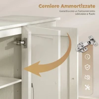 HOMCOM Mobile Cucina con 2 Cassetti e 3 Armadietti, Ripiani Regolabili, 120x38x79 cm, Crema(m-6)