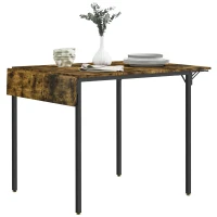 HOMCOM Table de salle à manger avec 2 rabats style industriel, extensible, table à abattant pour 2-4 personnes(m-11)