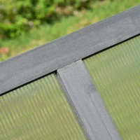Outsunny Wooden Cold Frame, Small Polycarbonate Greenhouse for Plants with Openable & Tilted Top Cover, Grey, 100 x 65 x 40cm(m-7)