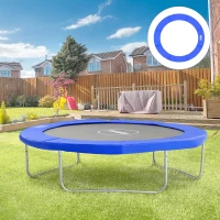 HOMCOM Copertura Imbottita Bordo Trampolino, Protezione per Tappeto Elastico Giaridno in Plastica, Ø244cm, Nessun Foro per Palo, Blu(m-2)
