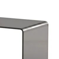 HOMCOM Table Basse en Verre, Table de Salon Rectangulaire Design Moderne avec Bords Arrondis Sûrs, Gris Clair Transparent(m-10)
