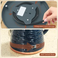 HOMCOM 3kW Rapid Boil Honeycomb Kettle - Dark Blue(m-8)