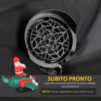 HOMCOM Babbo Natale Gonfiabile su Aereo 160cm con Luci LED Integrate, Decorazione Natalizia da Esterno(m-5)