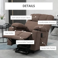 HOMCOM Electric Riser and Recliner Chair for Elderly, Power Lift Recliner Chair with Remote Control, Dark Brown(m-8)