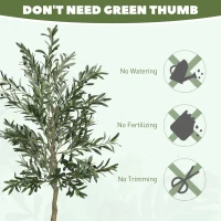 HOMCOM Set of Two Silk Leaf Artificial Olive Trees(m-7)