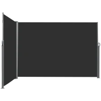 Outsunny Double Store latéral Brise-Vue paravent rétractable dim. 6L x 1,80H m Polyester Anti-UV Gris et noir(m-12)
