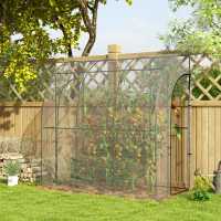 Outsunny Serre de jardin adossée, serre de balcon, bâche renforcée PVC, 2 portes enroulables, 214 x 118 x 212 cm, transparent(m-2)