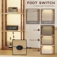 HOMCOM Four-Shelf Floor Lamp - Rustic Brown(m-5)