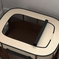 PawHut Foldable Dog Pen with Storage Bag for Indoor/Outdoor Use, Portable Pet playpen, with Ground Stakes - Brown(m-9)
