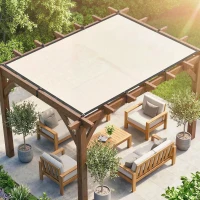 Outsunny Sun Shade Sail UV Protection Canopy with Stainless Steel Eyelets for Patio Garden 2 x 3 m Beige(m-2)