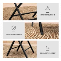 Outsunny 3 Pieces Outdoor Bistro Set, Glass Top Outdoor Table and 2 Folding Chairs with Protecting Feet, Black(m-7)