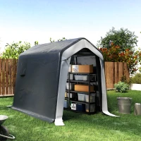 Outsunny 1.8 x 2.4m Garden Storage Shed Tent, Waterproof Portable Shed Shelter for Motorbike, Garden Tools, Bike Storage(m-10)