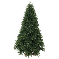 HOMCOM Artificial Christmas Tree, Hinged Xmas Tree with 3834 PE & PVC Branch Tips, 7ft, Green(m-15)