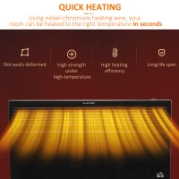 HOMCOM POWER Convector Radiator, Energy Saving Freestanding or Wall-mounted Heating with 2 Heat Settings Safety Cut-Off, Black(m-6)