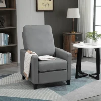 HOMCOM Poltrona Relax Imbottita e Reclinabile Manualmente, in Similpelle, 70.5x86x99cm - Grigio(m-10)