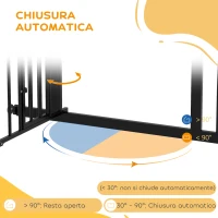 PawHut Cancellino per Cani taglia Piccola e Media con Chiusura Automatica, in Acciaio e PA, 74-100x76 cm, Nero(m-5)
