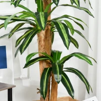 Outsunny Dracaena Artificial con 66 Hojas Musgo Planta Artificial para Decoración Jardín Balcón Oficina Salón Ø20x160 cm Verde(m-8)